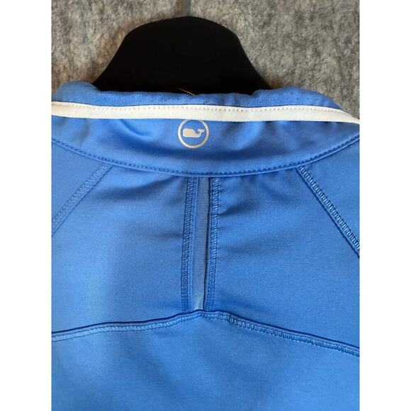 Vineyard Vine Performance Blue 1/4 Zip Pullover Sweater Golf Stretch - Small - Picture 2 of 9
